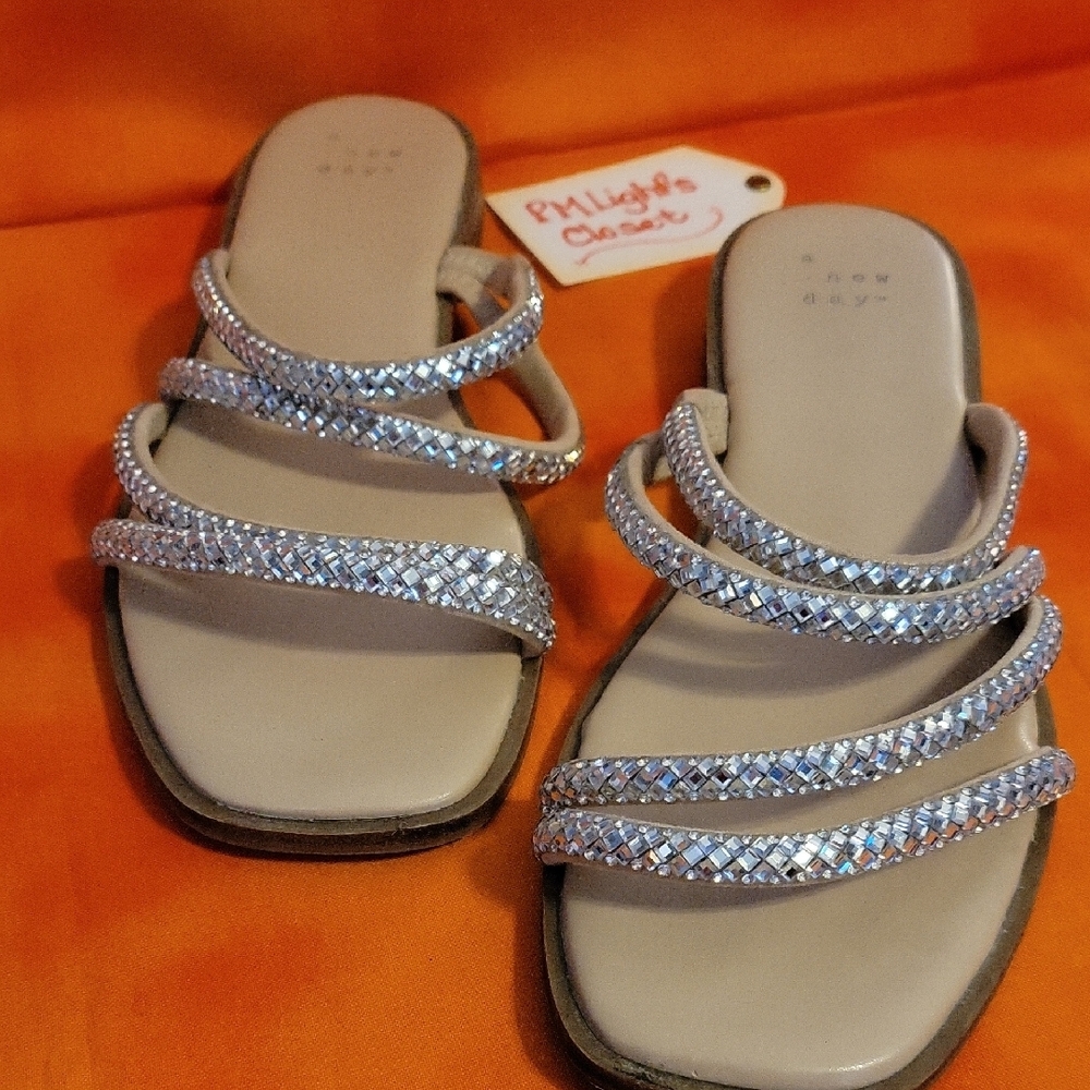 A New Day Silver Crystal-Embellished Sandals 7
